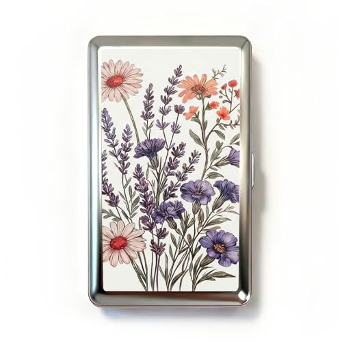 VexelZytro Vintage Art Deco Versatile Card & Cash/Cigarette Holder Case, Slim Metal Wallet for Women Men Credit ID Business Cards (#C)