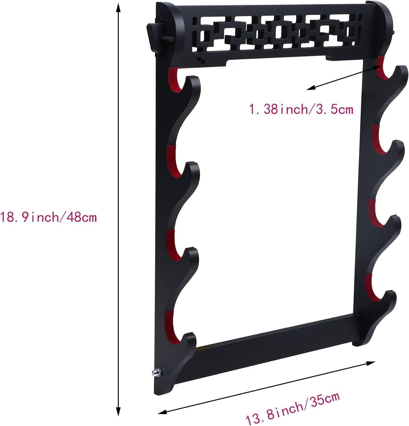Z-fiber Porta spada Katana da parete – 1 livello Tai Chi simbolo vellutato di Katana titolare spada samurai display rack bacchetta magica spada laser wakizashi spada supporto display gancio