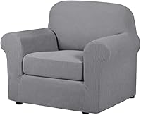 Vista 45 de H.VERSAILTEX 2 fundas elásticas y elegantes para muebles, fundas protectoras para sillas de sala de estar, suaves con parte inferior elástica