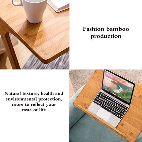 Support ordinateur en bambou table d'angle ergonomique en forme de L - 6