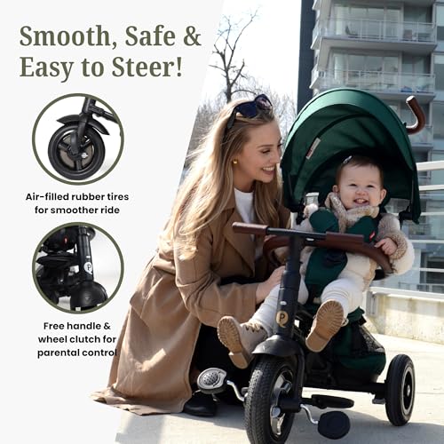 Image of Rito Premium Folding Stroller & Toddler Bike with Air Tires, Sequoia Green