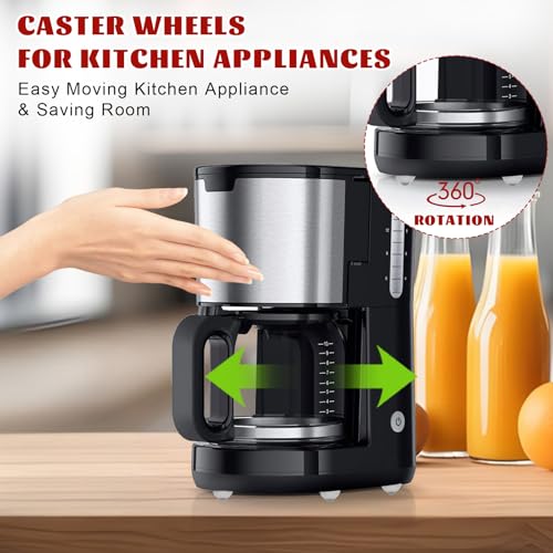 Wanmu 8 Stück Selbstklebende Kugelrollen, Mini Rollen, Geräterollen, Gerätegleiter für Küchengeräte, 360° schwenkbare Universalrad Universal Kleinmöbelrollen, geeignet zum Bewegen von Geräten