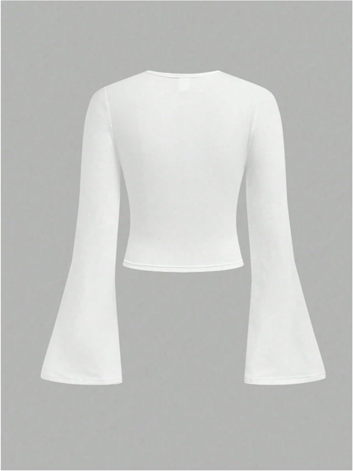 Floerns Girl's Cute Bow Print Flare T Shirts Bell Sleeve Crew Neck Kids Tee Tops - Image 3