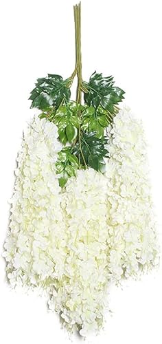 Miniatura 2 de Rednut 61224 Pack de flores artificiales de glicina de la vid Ratta, flores artificiales de glicina para colgar guirnalda de flores de seda para