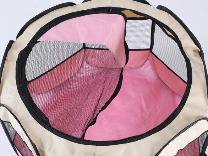 SavingPlus Fabric Pet Dog Cat Puppy Playpen Soft Foldable Rabbit Guinea Play Pink