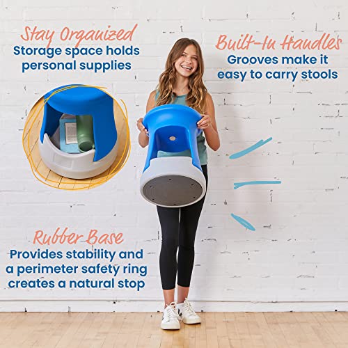Image of ECR4Kids Active Storage Wobble Stool, 18in Seat Height, Childrens Furniture, Blue /Light Grey