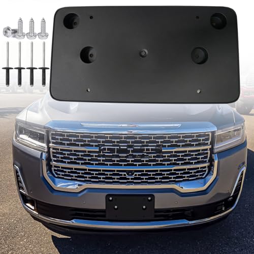 FASTCHE Front License Plate Frame Compatible with 2020 2021 2022 2023 GMC Acadia Front Bumper License Plate Holder Mounting Bracket Cover Replace 84723652 GM1068234