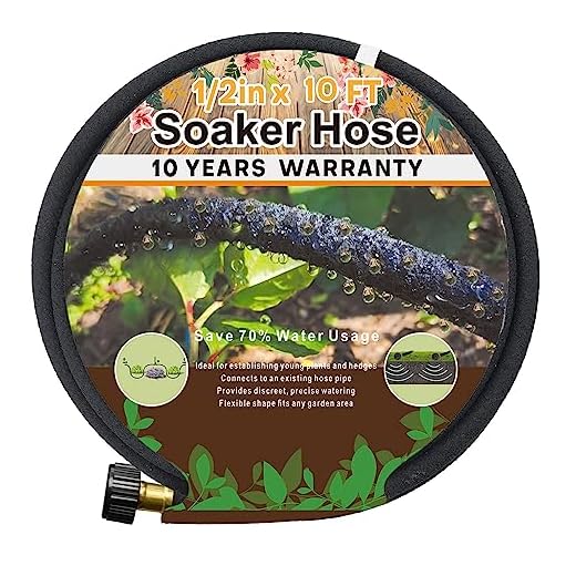 1/2’’ Soaker Hose 10 Ft 15Ft, Soaker Hoses for Garden 100 Ft, Garden Soaker Hose 25 Ft 50 Ft Drip Hoses for Garden Drip Garden Hose Irrigation System (10 feet)