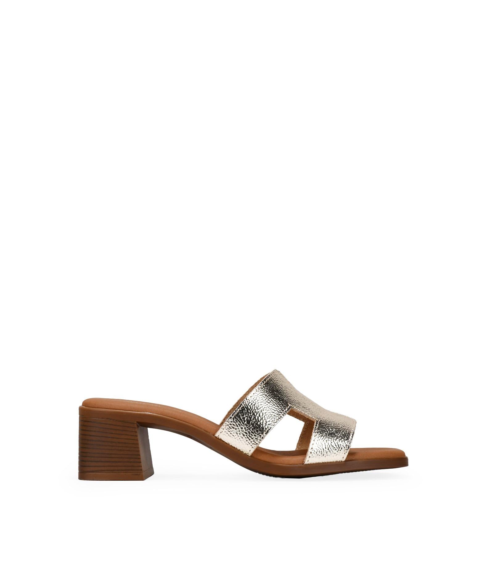BOSANOVA Sandalias de Mujer Estilo Mule confeccionadas en Piel con tacón Efecto Madera. Sin Cierre. Calzado para Mujer