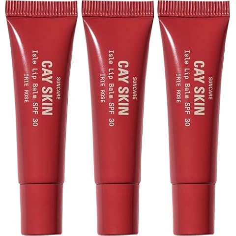 Isle Glow Lip Balm with SPF 30 (Irie Rose) - SPF Lip Balm w/Sea Moss, Aloe Stem Cells & More - Vegan Lip Balm With Sunscreen - Non-Sticky & Glossy Hydrating Lip Balm for All Skin Tones (3-Pack) Cover