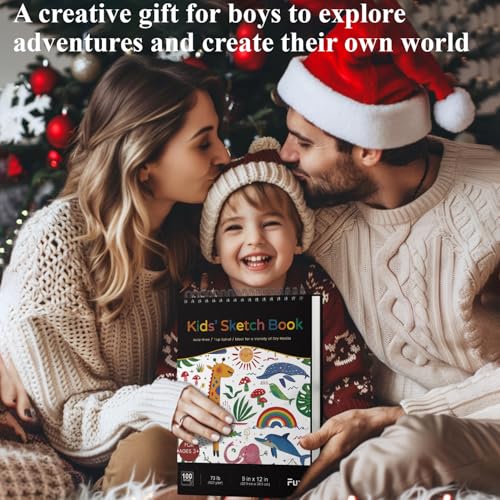 Image of Sketch Book for Kids, 9 inchx12 inch Sketchbook, 100 Sheets (73lb /120gsm) Drawing Paper, Spiral Bound Art Pad, Ages 9-12, Stocking Stuffers | Top Spiral Sketchbook for Kids, Acid-Free Thick White Drawing Paper for Kids, Craft Activities, Art Supplies for Kids 9-12