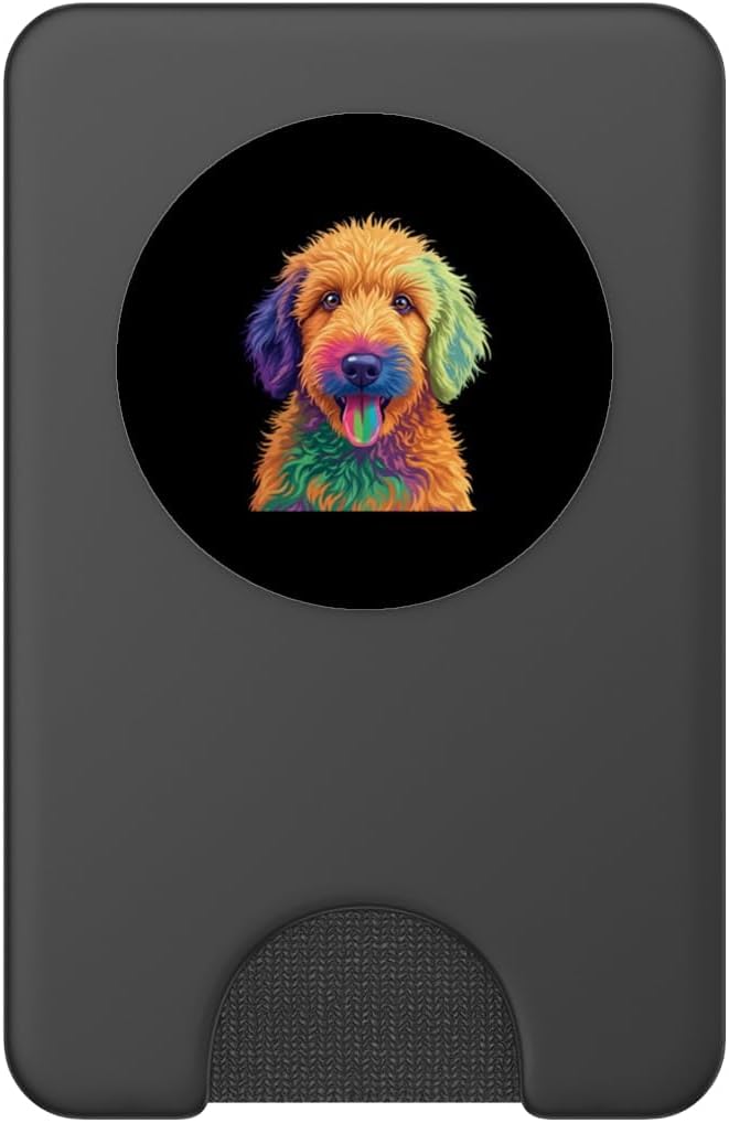 Beautiful Colorful Doodle, Colored Dog PopSockets PopWallet for MagSafe image 2