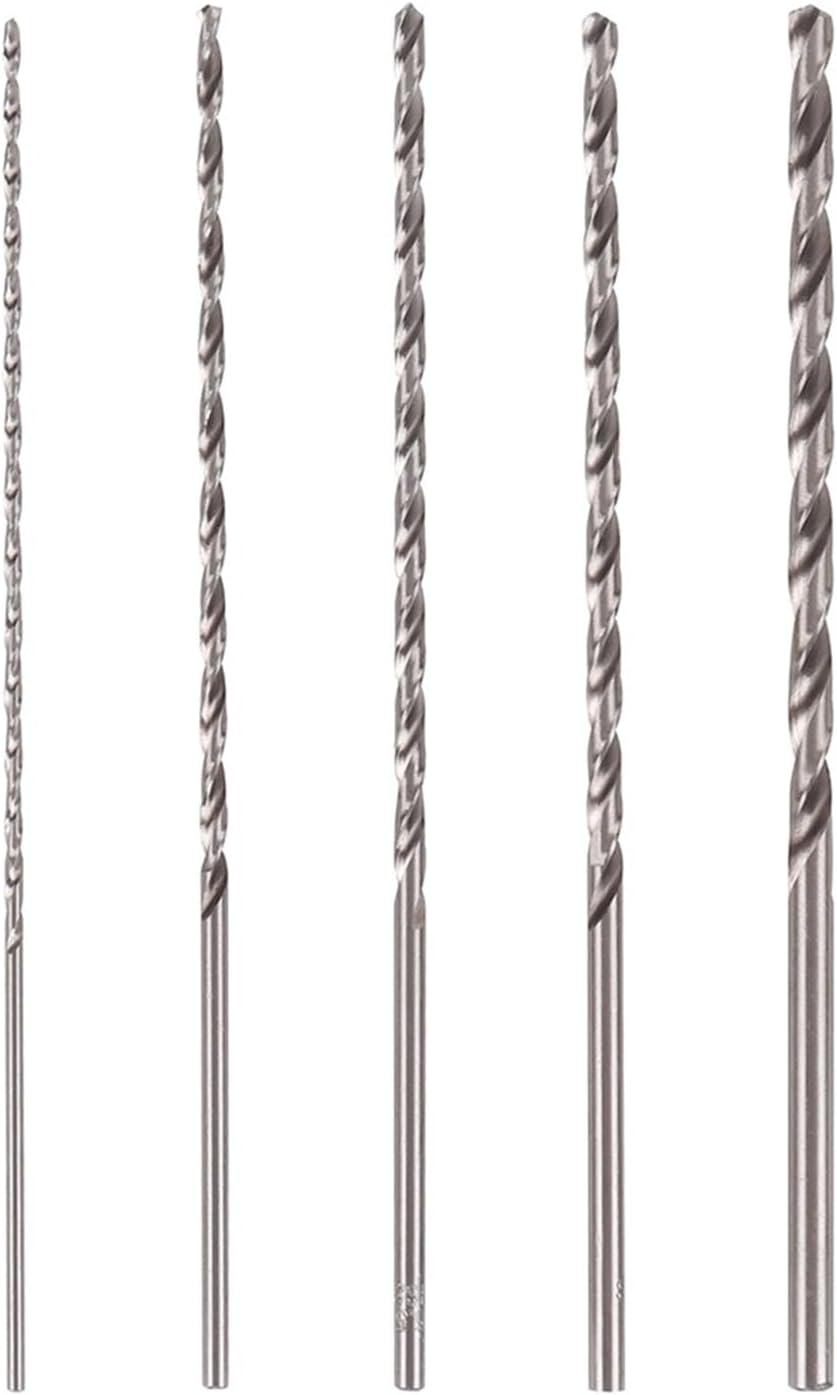 5pcs Twist Drill Bits Hole Saw Cutter Woodworking Tools Extra Long High Speed Steel Straight Shank Drill Bit Set Power Tool Drilling Bits