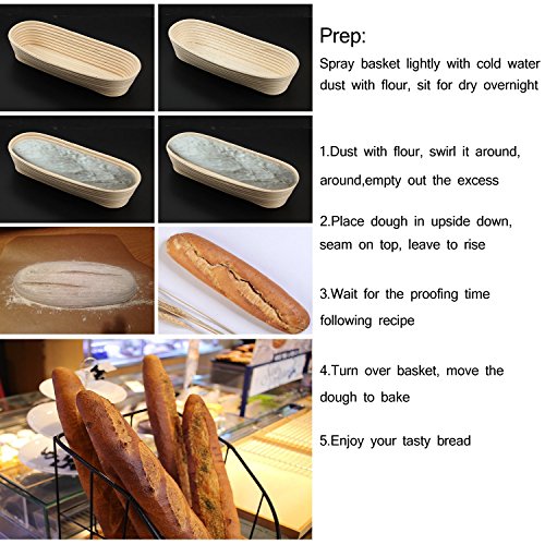 14 inch Long Banneton Bread Proofing Basket, BetterJonny Artisan Bread Dough Proofing Rattan Basket +Liner Combo for Professional and Home Bakers - Thumbnail 3