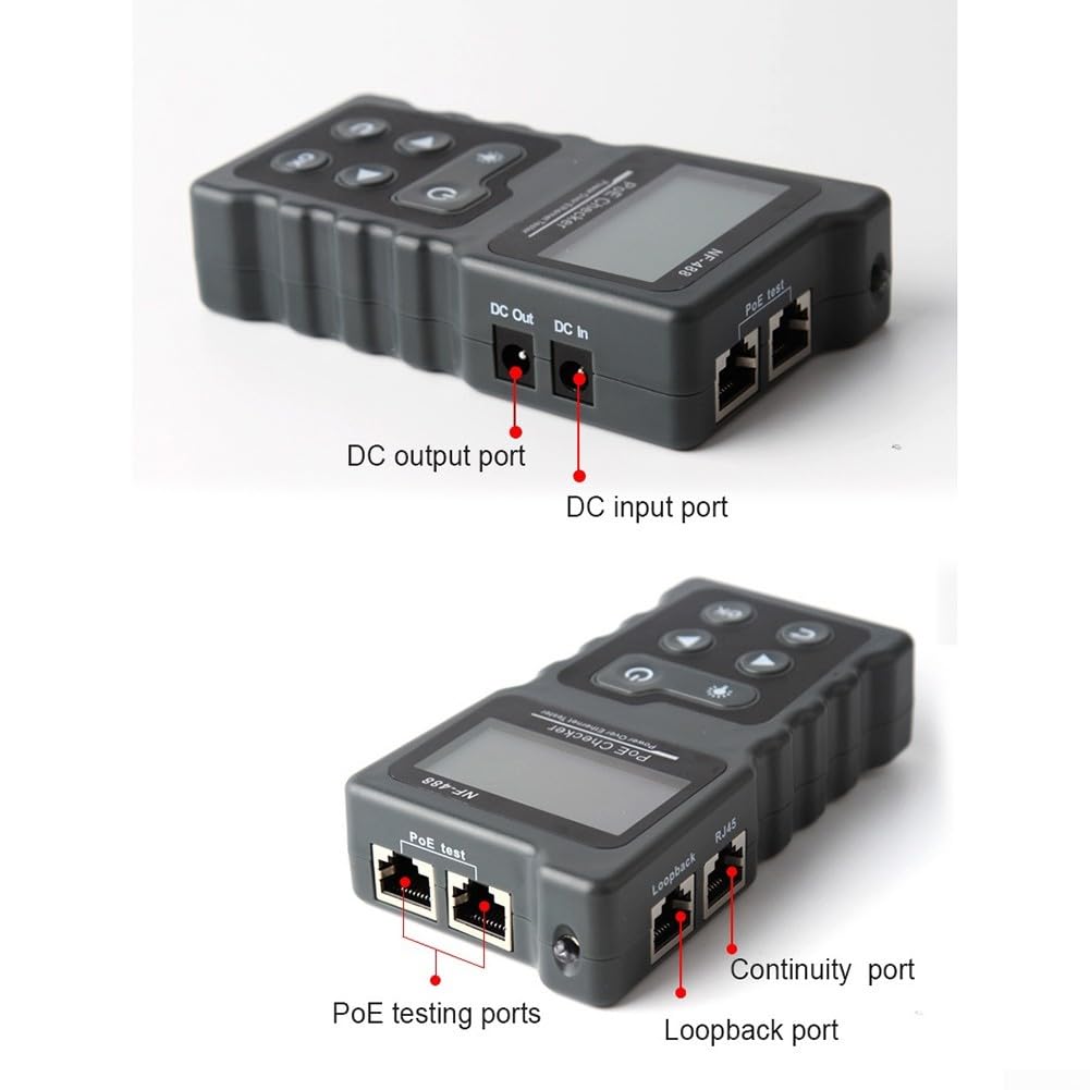 Tester per cavi di rete per Rj45 Cat5e Af/at polarità di tensione con display LCD Filo Ethernet per cavi Cat6 Cat6a Manovrabile Lan Dispositivo di Riparazione Avere