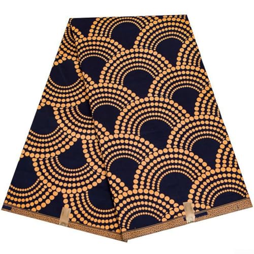 SMZhomeone Tela africana de 1 yarda, proceso de cera africana, tela con estampado de cera Ankara africana para vestido de boda, material textil, vestido de fiesta, proyectos de manualidades