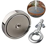 MUTUACTOR Imán de neodimio para pesca con perno de ojo M10 redondo imán de tierras raras perfecto para principiantes imán de pesca de elevación y salvamento en río (imán de pesca de 300 kg)