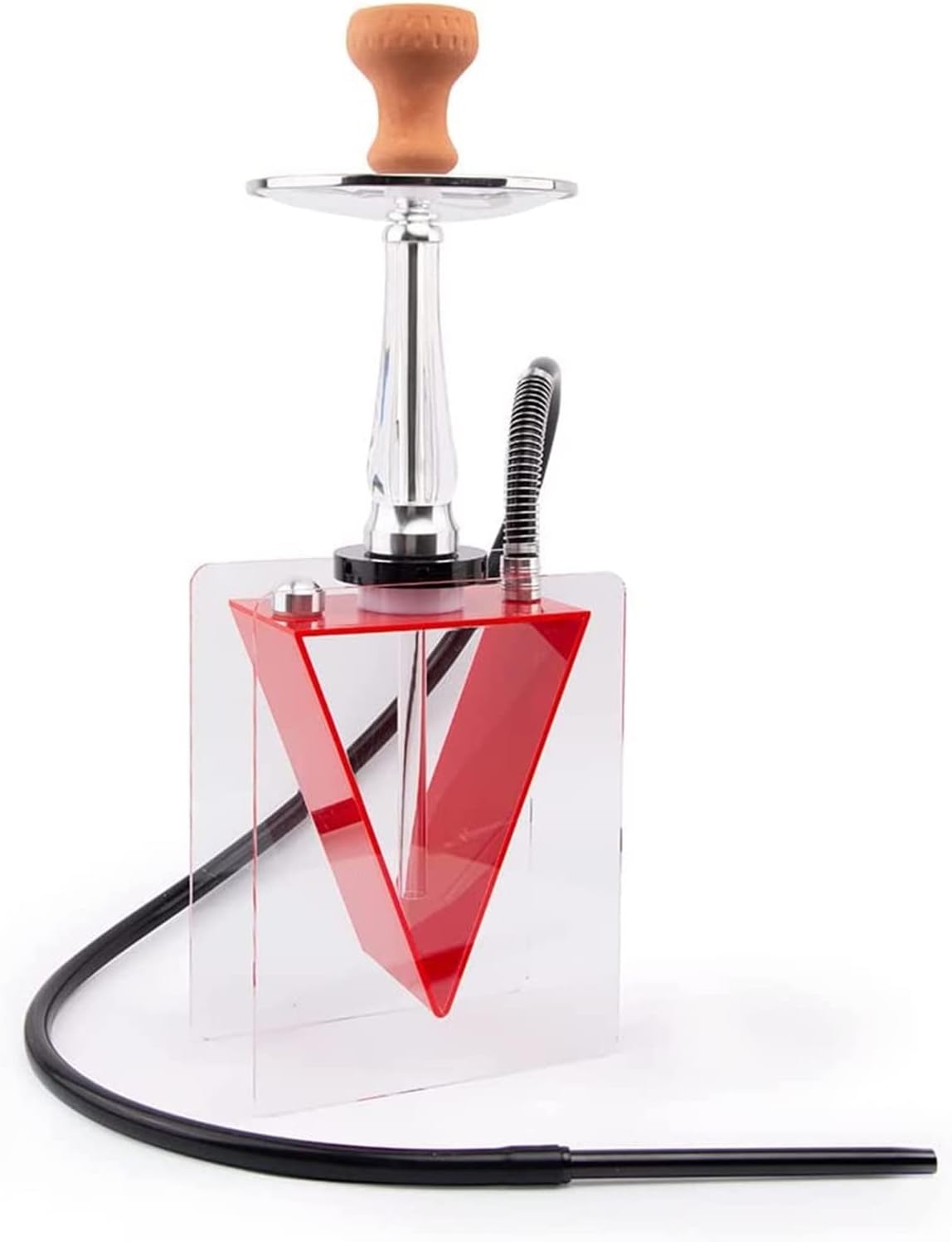Juego de cachimba UIOUKL Accesorios for cachimba Olla Cachimba de plástico acrílico de un solo tubo Cachimba de barra triangular nueva Cachimba de narguile con accesorios que incluyen manguera de sili