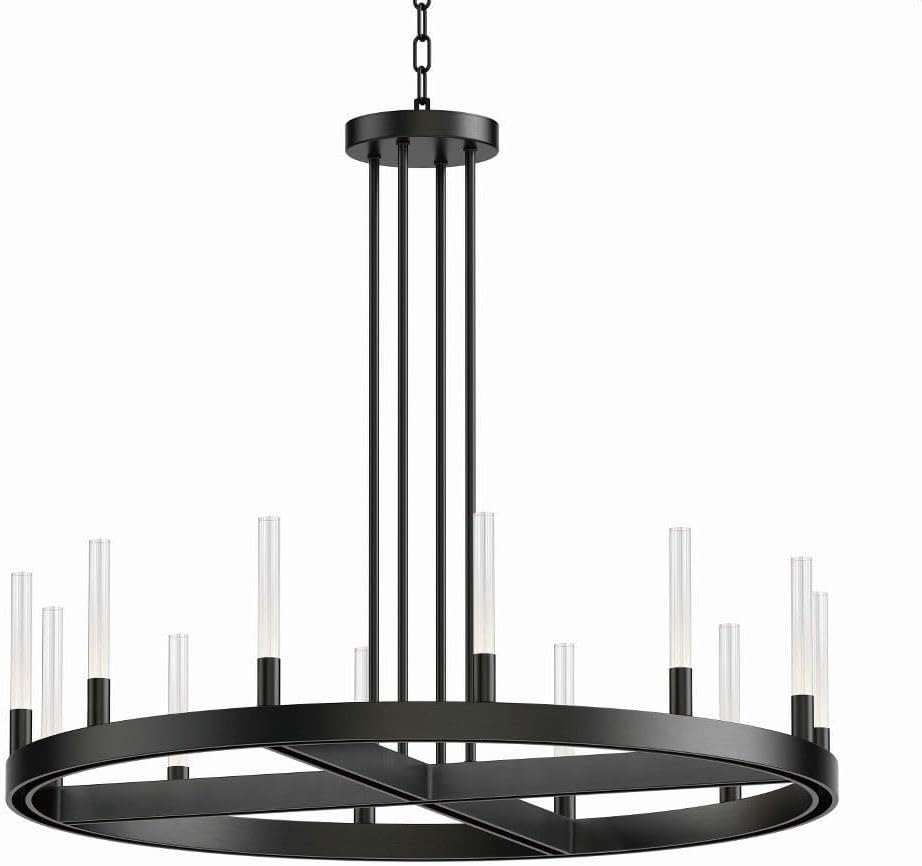 Maxim Lighting 16164CRBK Ovation - 36W 12 LED Chandelier-24.35 Inches Tall and 31.5 Inches Wide, Finish Color: Black, Installation: Traditional