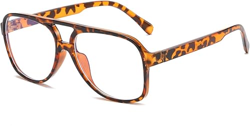 Miniatura 1 de JOVAKIT Gafas de aviador con luz azul para mujeres y hombres, moda retro de los años 70, marco de aviador, gafas de ojo para computadora, antifatiga