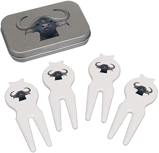 Azeeda 'Water Buffalo' Golf Divot Tool/Repair Fork Gift Set (GO00055575)