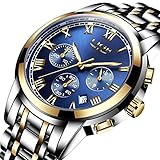 Watches Men Luxury Brand Chronograph Men Sports Watches Waterproof Full Steel Quartz Men's Watch (B)