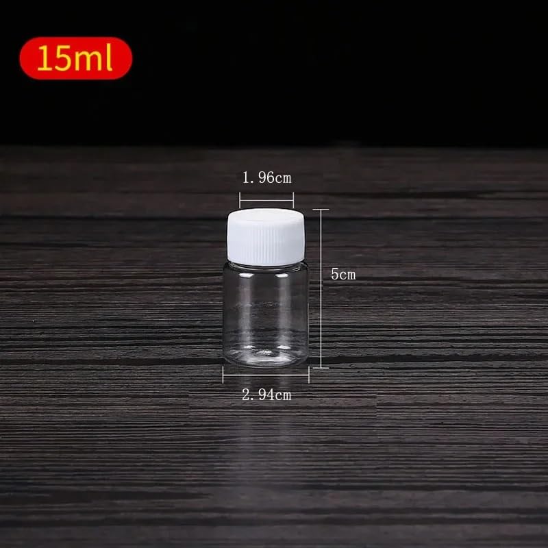 Flacons vides plastique transparent 15ml 50ml 100ml avec bouchons à vis - 3