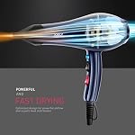 ROSILY Sèche-Cheveux Professionnel 2200W en Céramique Ionique | Sèche-Cheveux de Qualité Salon avec Embouts pour Cheveux Lisses et Soyeux | Cordon Extra Long et Temps de Séchage Plus Rapide