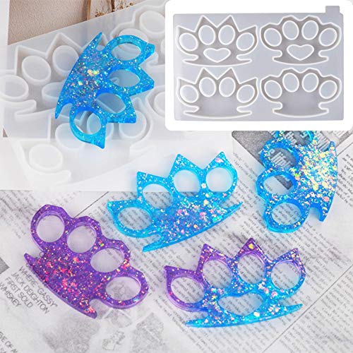 Topaty Brass Knuckles Self Defense Silicone Mold Reusable DIY Craft Epoxy Resin Mold for Handmade Products - Thumbnail 6
