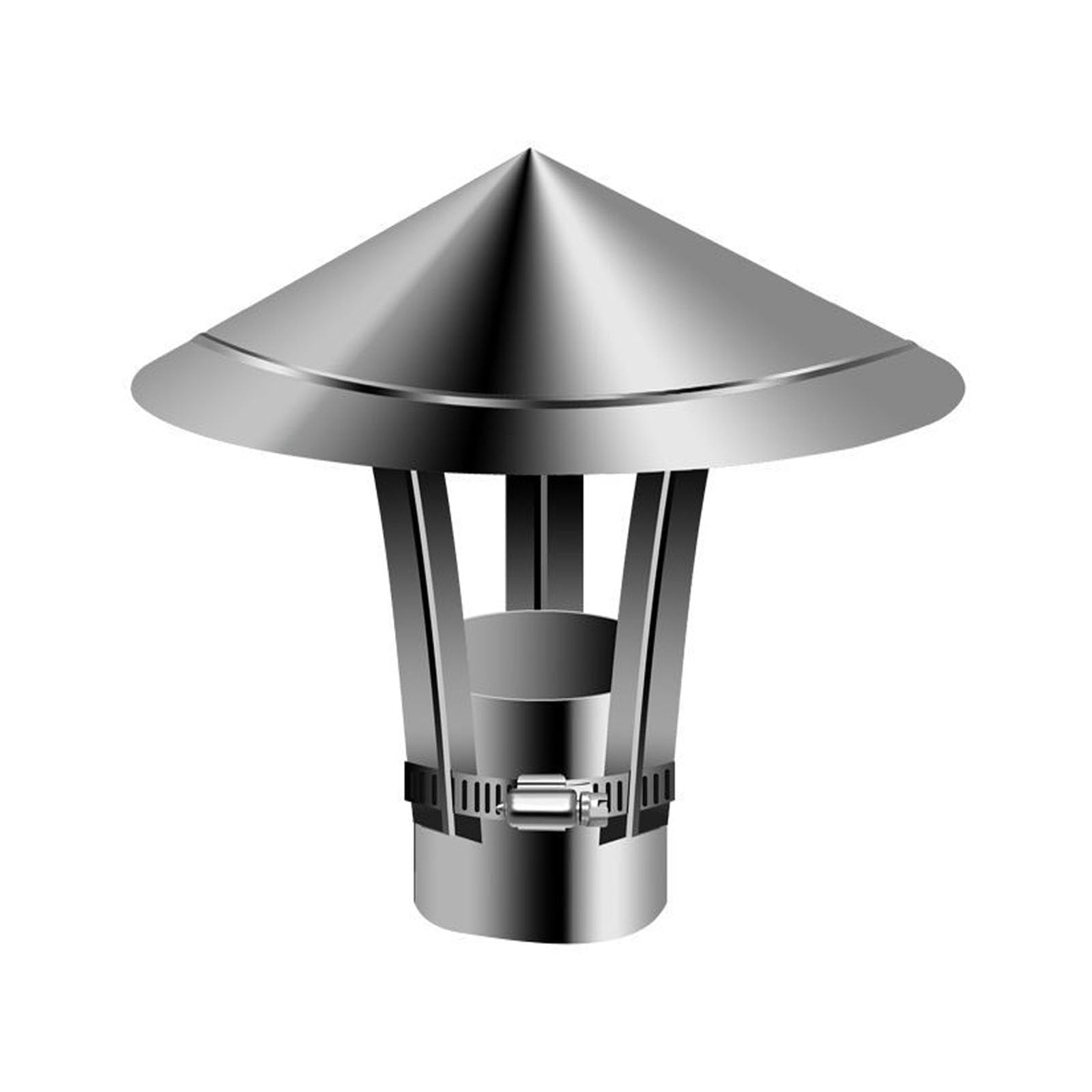 YFBCMXSKG Fireplace Chimney Cap ，Cone top Chimney Cap ，All-Weather Chimney Cap， Adjustable Clamp Universal Chimney Cap 304 Stainless Steel Material is Hard and Durable(40cm*22cm/15.7in*8.6in)