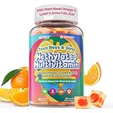 Methylated Multivitamin Gummies for Teens & Kids with Methylfolate, Methyl B12 & Omega3, Teen Vitamins for Boys & Girls 10-19 with Multi-Minerals for Teenager Focus, Energy, Growth, Skin, Eyes, Immune