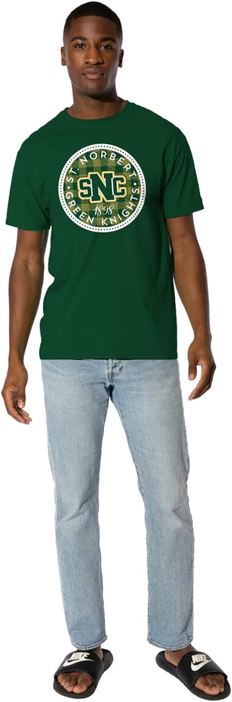 LOGOVISION Official Collegiate Distressed Plaid Badge Short Sleeve Unisex for Men & Women Cotton T Shirt Collection 3