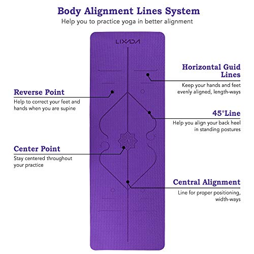 Tapete de ioga Lixada TPE ecológico antiderrapante tapete para exercícios e fitness, tapete de trein