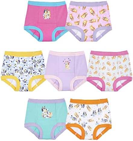 Bluey Amazon Exclusive 7-Pack Potty Training Pants with Stickers and Success Chart, Sizes 18 M, 2T, 3T & 4T