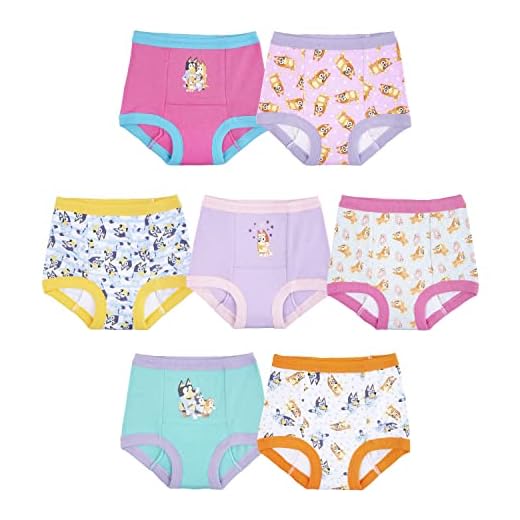 Bluey Amazon Exclusive 7-Pack Potty Training Pants with Stickers and Success Chart, Sizes 18 M, 2T, 3T & 4T