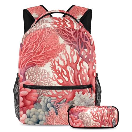 Sac à dos coraux de mer profonde pour soulager le dos et organiser vos fournitures L
