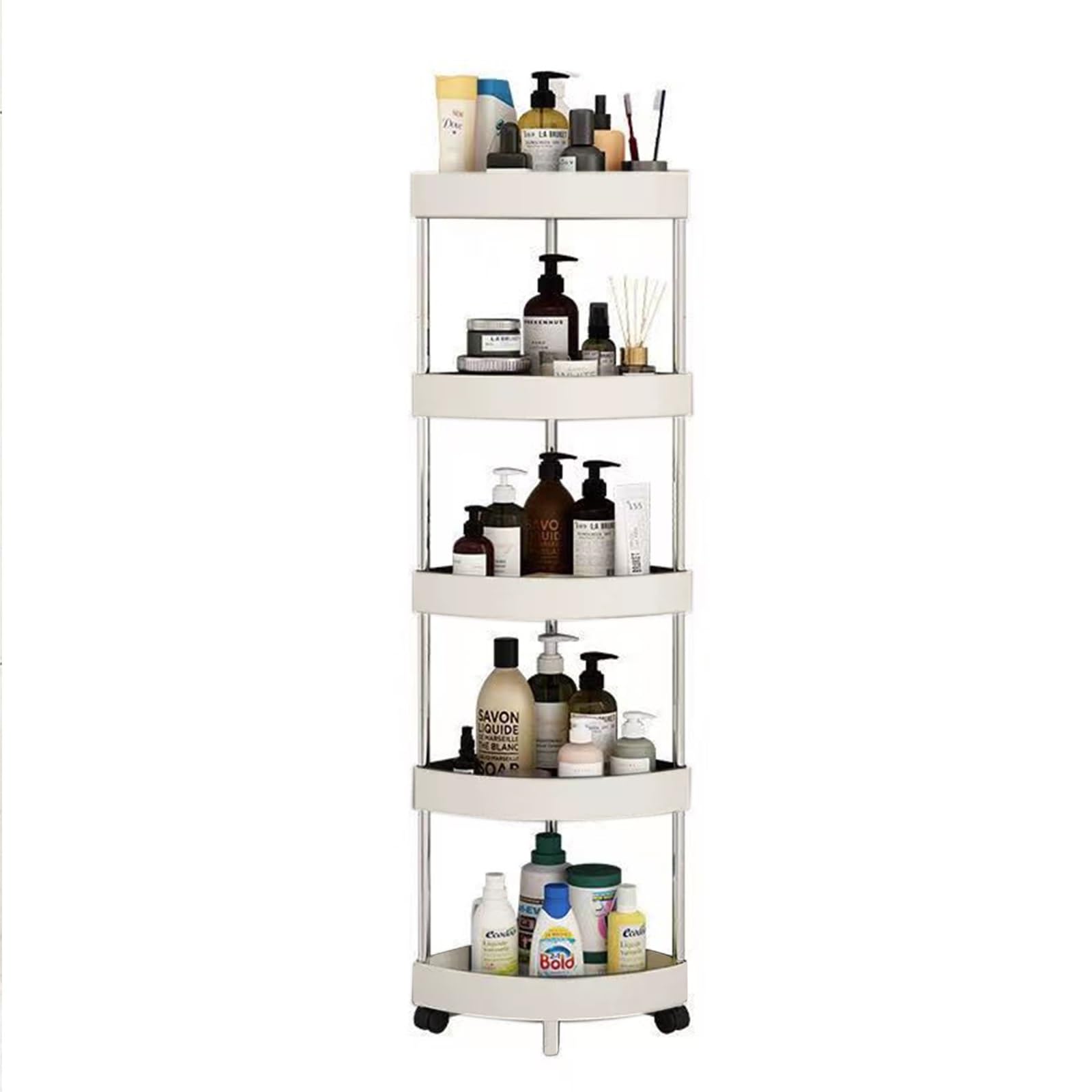 DELURA Scaffale in Plastica Montaggio Facile，Organizer Cucina，Mobiletto Bagno Salvaspazio，Scaffale Salvaspazio per la Cucina (Color : W, Size : 36 * 114 * 26cm)