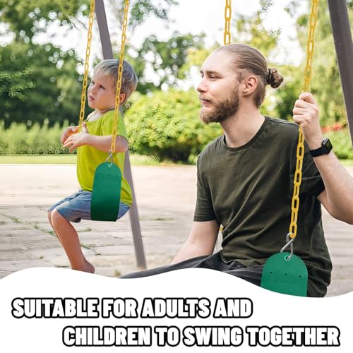 Image of Swings Set - 2-Pack Suitable for Kids and Adults, Comes with Hooks & Chains, Perfect for Backyard