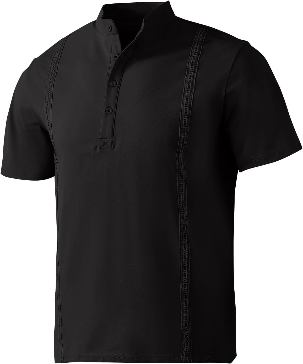 RTRDE Men's Shirt Solid Color Short Sleeve Lightweight Beach T Shirts Summer Casual Henley Tee Shirts, S-2XL
