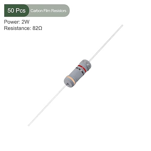 Miniatura 2 de YOKIVE 50 resistencias de película de carbono, 2 W, 82 ohmios, 5% de tolerancias, buenas para proyectos electrónicos de bricolaje (4 bandas de
