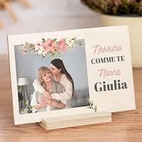 Tavola Di Legno Personalizzata Wanapix Con Supporto - 15x10 Cm - Regalo Originale Per La Festa Della Mamma, Compleanno O Anniversario - Design 'Mamma'.