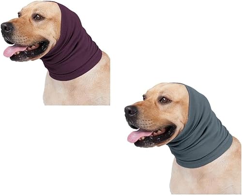 Envoltura para orejas de perro, mantiene la calma cómoda, alivio de la ansiedad, secado por soplado, hematoma, tranquila para perro, color lila +