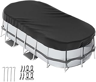 Bâche ovale fiable et accessoires pour piscines hors sol offrant une sécurité contre les intempéries (305 x 488 cm)