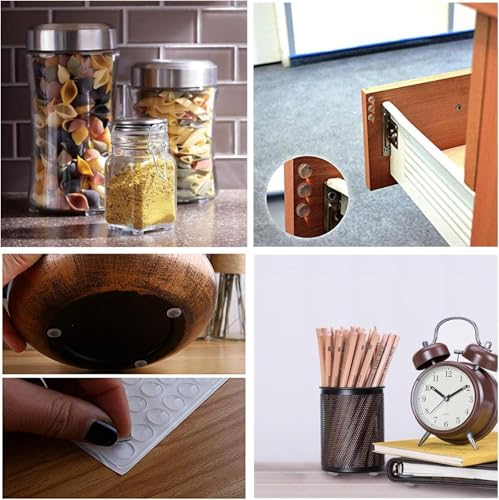 Image of 48 Pieces Premium Adhesive Clear Bumper Pads Variety, Round and Square Rubber Feet for Electronics, Cutting Boards, Cabinet Stoppers, Drawers