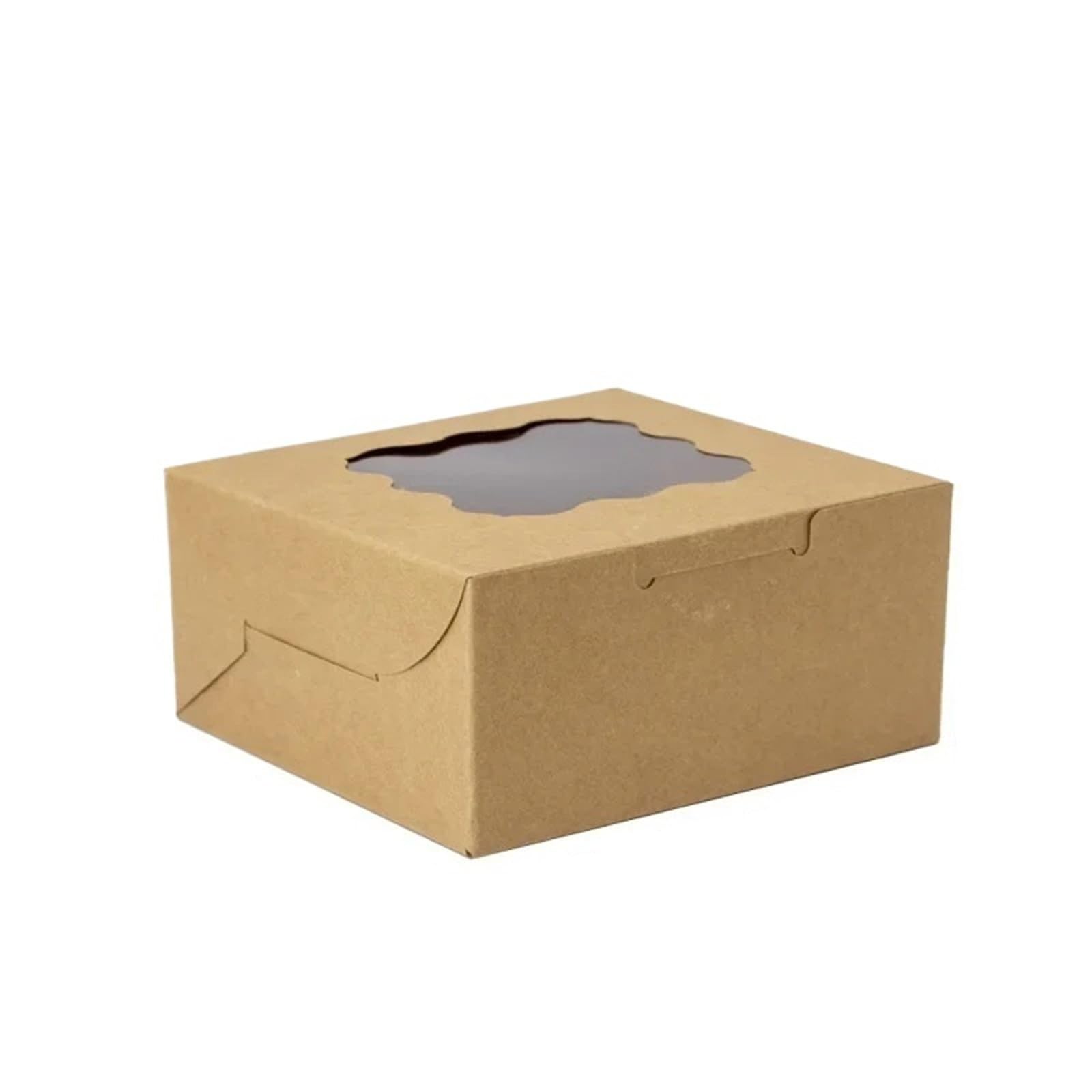 HKYBCF Cake packaging box 30pcs White Boxes With Clear Window Candy Dessert Bread Packaging Box Paper for Wedding(Kraft)