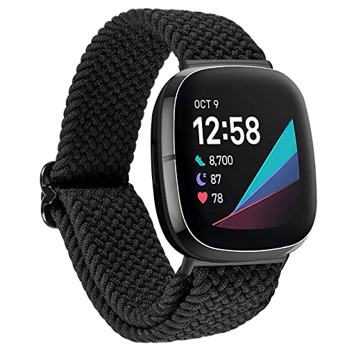 Songsier Bransoletka kompatybilna z Fitbit Versa 3, Fitbit Sense, elastyczny nylon, zapasowy pasek do zegarka Fitbit Versa 3