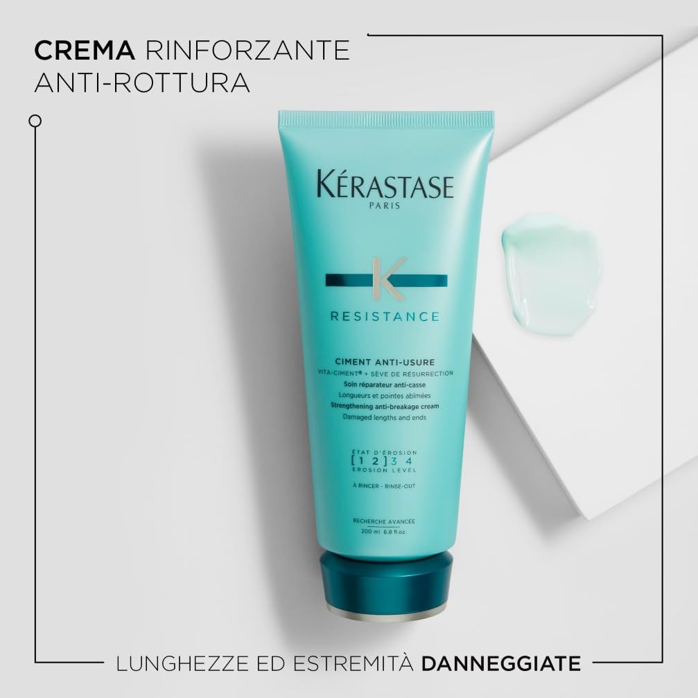 Kérastase, Résistance, Routine Ristrutturante per Capelli Danneggiati, Indeboliti e Stressati, Con Tecnologia Vita-Ciment, Shampoo Bain Force Architecte + Balsamo Ciment Anti Usure