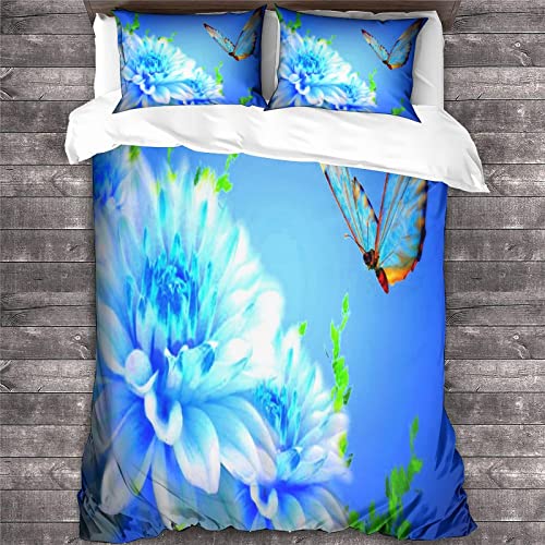 Parure de lit papillon enfant double couette confortable zippée 3D - 4