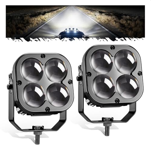 Partsam 4 Inch 180W LED Pods Light with White DRL, 26000LM Off Road Driving...