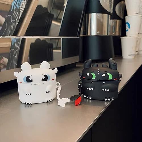 Miniatura 7 de Funda protectora de silicona compatible con Airpods AIYAAIYA 3D de dibujos animados lindo aspecto creativo, divertido, impermeable, a prueba de